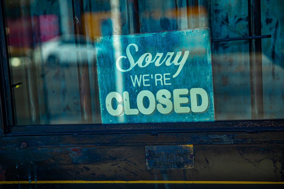 a close signage on a glass door